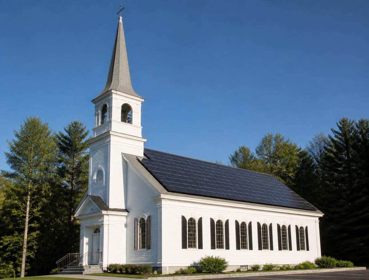 Churches & parish halls with a rooftop solar array